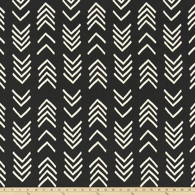 Premier Prints Bogolan Ink Macon in Macon Black cotton  Blend Geometric  Ethnic and Global  Striped  Navajo Print   Fabric
