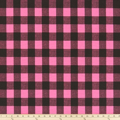 Premier Prints Buffalo Plaid Polish Pink Blac in 7 COTTON Pink Multipurpose 7oz  Blend Buffalo Check   Fabric