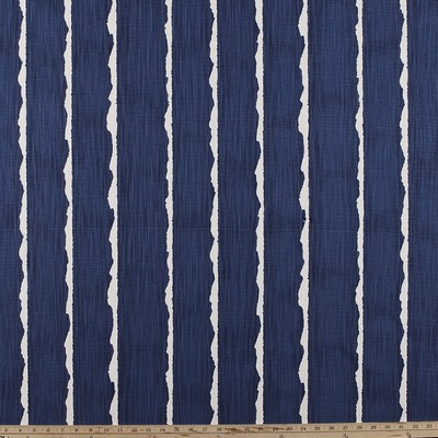 Premier Prints Canal Capri Luxe Linen in Luxury Resort Blue Cotton  Blend Wavy Striped   Fabric