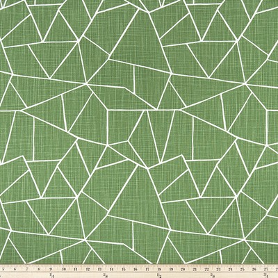 Premier Prints Cut Glass Pine Slub Canvas in Costa Brava Green cotton  Blend Geometric   Fabric