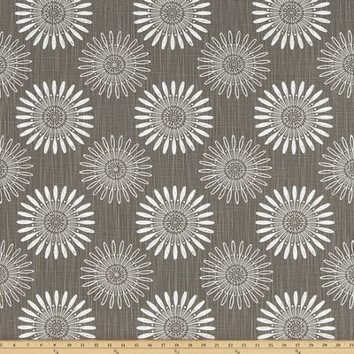 Premier Prints Diva Jet Luxe Canvas in LUXE CANVAS Black Cotton Circles and Swirls Modern Floral  Fabric