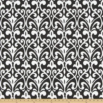 Premier Prints Field Raven Slub in SLUB Black cotton  Blend Modern Contemporary Damask  Floral Medallion   Fabric