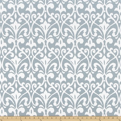 Premier Prints Field Shy Blue Slub in SLUB Blue cotton  Blend Modern Contemporary Damask  Floral Medallion   Fabric