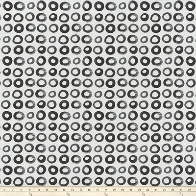 Premier Prints Flip Ink Flax in FLAX Black 84%COTTON/8%LINEN/8%RAYON Circles and Swirls  Fabric