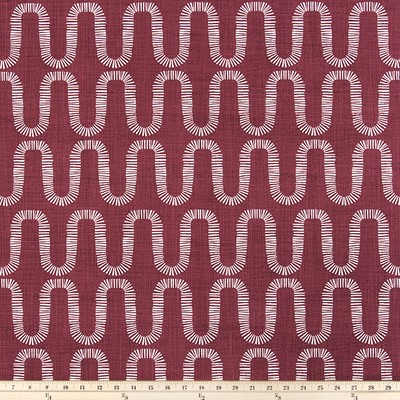 Premier Prints Genesis Marsala Slub Canvas in PSC Red cotton  Blend Wavy Striped   Fabric