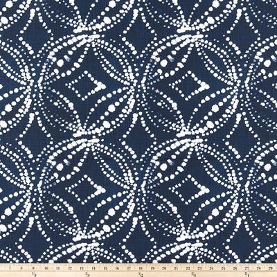 Premier Prints Gerardo Italian Denim Slub Can in Boho Chic Blue cotton  Blend Circles and Swirls  Fabric