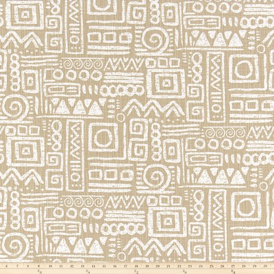 Premier Prints Glyphics Gobi in Slub Canvas Beige cotton  Blend Ethnic and Global  Navajo Print   Fabric