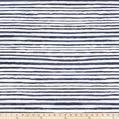 Premier Prints Horizon Denim Luxe Linen in LUXE LINEN WHITE Blue Multipurpose Cotton  Blend Horizontal Striped   Fabric