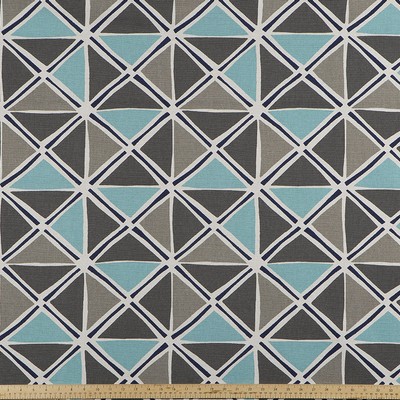 Premier Prints Ian Cyan Belgian in 2017 Additions Blue Cotton  Blend Contemporary Diamond   Fabric