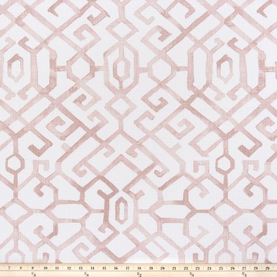 Premier Prints Jing Blush Slub Canvas in Chinoiserie Pink cotton  Blend Lattice and Fretwork   Fabric