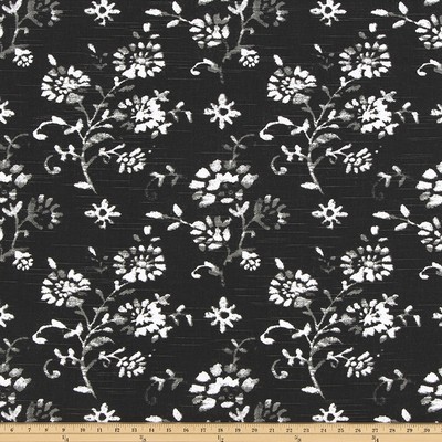 Premier Prints Lenore Raven Slub in SLUB Black cotton  Blend Modern Floral Abstract Floral   Fabric