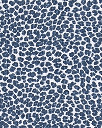Leopard Bermuda Blue Slub Canvas by   