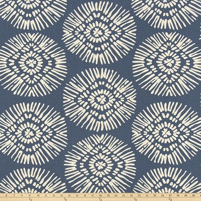Premier Prints Medallion Falls Reed in Reed Blue Cotton  Blend Ethnic and Global   Fabric