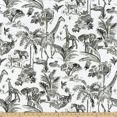 Premier Prints Meru Raven Slub Canvas in SLUB CANVAS Black cotton  Blend Jungle Safari  Animal Toile   Fabric
