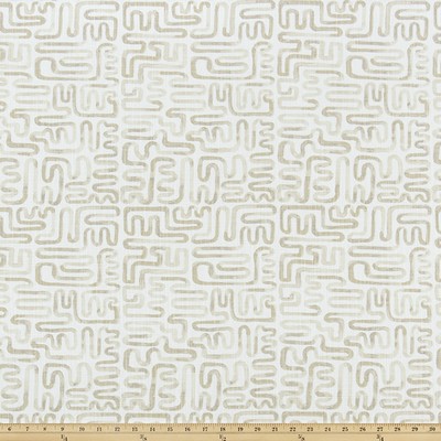 Premier Prints Minos Coco Milk Luxe Canvas in Luxe Canvas Beige Cotton  Blend African  Scroll  Abstract  Geometric   Fabric