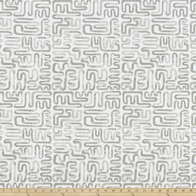 Premier Prints Minos Stormy Luxe Canvas in Luxe Canvas Grey Cotton  Blend African  Scroll  Abstract  Geometric   Fabric