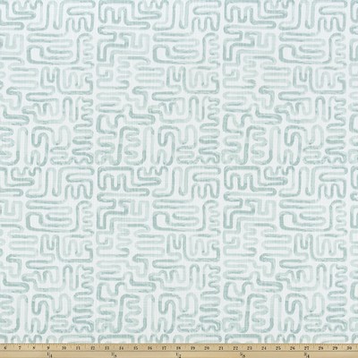 Premier Prints Minos Water Luxe Canvas in Luxe Canvas Blue Cotton  Blend African  Scroll  Abstract  Geometric   Fabric