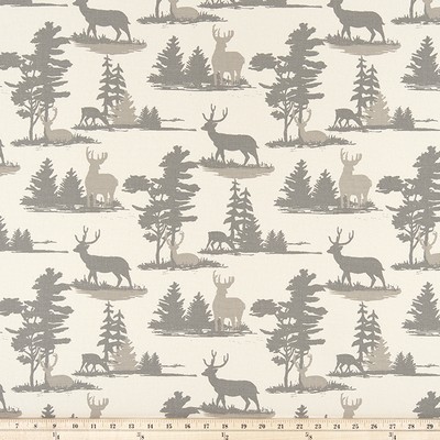 Premier Prints Mountain Antler Lead Macon in PC Grey cotton  Blend Hunting Themed  Fabric