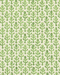 Noah Tendril Green Slub Linen Natural by   