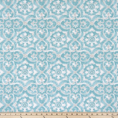 Premier Prints ODT Athens Aqua Polyester in PP Blue polyester  Blend Ethnic and Global   Fabric