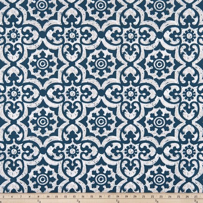 Premier Prints ODT Athens Zaffre Polyester in PP Blue polyester  Blend Ethnic and Global   Fabric