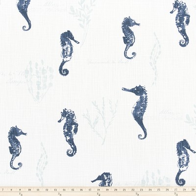Premier Prints Ocean Love Italian Denim Slub in SLUBCANVAS Blue Multipurpose cotton  Blend Marine Life  Beach  Fabric