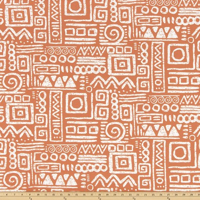 Premier Prints ODT Glyphic Fiesta in Polyester Orange polyester  Blend Fun Print Outdoor Ethnic and Global   Fabric