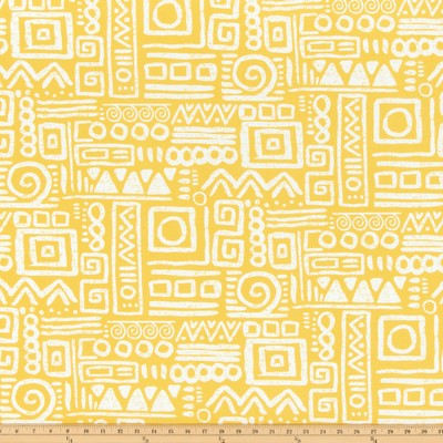 Premier Prints ODT Glyphic Spice Yellow in Polyester Yellow polyester  Blend Fun Print Outdoor Ethnic and Global   Fabric