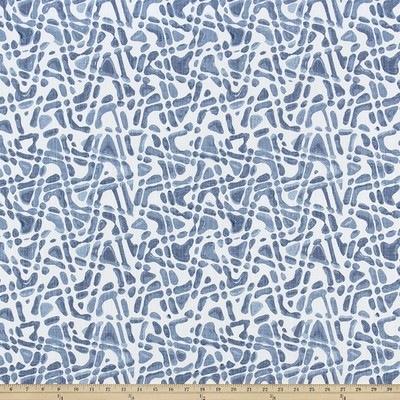 Premier Prints Oliver Indigo Luxe Canvas in Luxe Canvas Blue Cotton  Blend Zig Zag   Fabric
