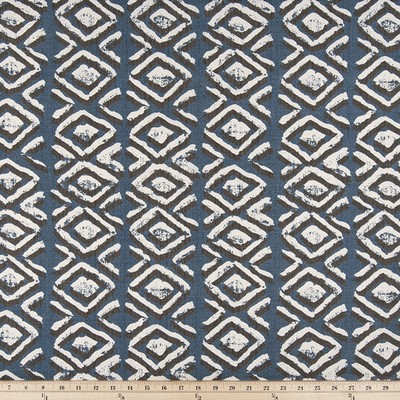 Premier Prints ODT Sapo Slate Blue Luxe Polye in Boho Chic Grey Polyester Southwestern Diamond   Fabric