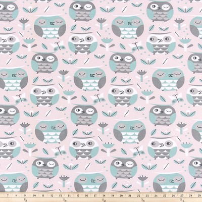 Premier Prints Owls English in 7 COTTON Pink 7oz  Blend Birds and Feather   Fabric