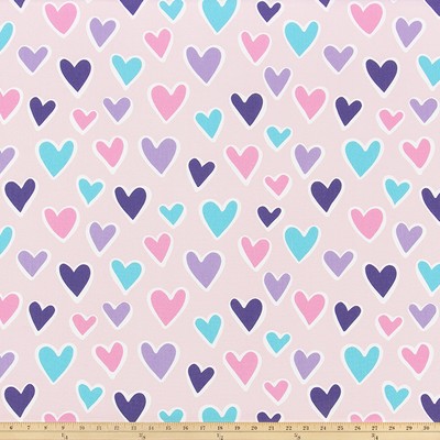 Premier Prints Paper Hearts Bella in 7oz Cotton Pink 7oz  Blend Cute Prints  Miscellaneous Novelty  Fabric