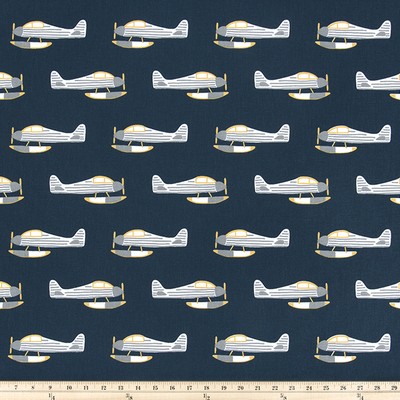 Premier Prints Planes Chill in 7 COTTON Blue 7oz  Blend Travel  Fabric