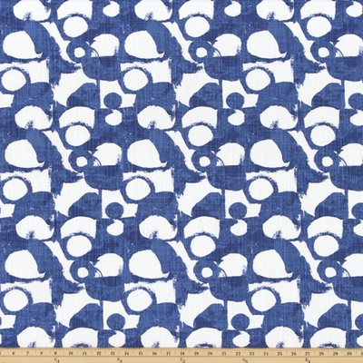 Premier Prints Revolve Commodore Blue Slub Ca in SLUB CANVAS Blue cotton  Blend Abstract   Fabric