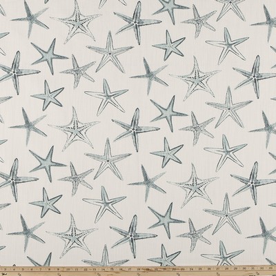 Premier Prints Starfish Harbor Luxe Linen in Luxury Resort Blue Cotton  Blend Sea Shell   Fabric