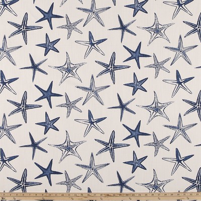 Premier Prints Starfish Vista Luxe Linen in Luxury Resort Blue Cotton  Blend Sea Shell   Fabric