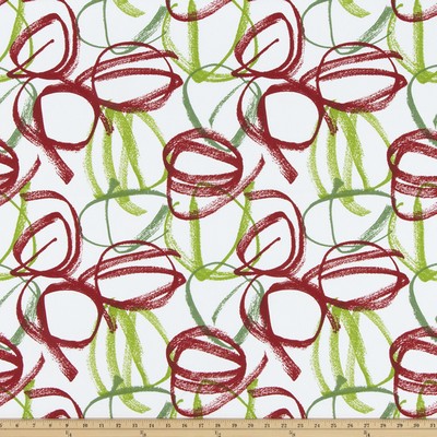 Premier Prints Vibrato Pine White in 7oz Cotton Green 7oz  Blend Circles and Swirls Christmas   Fabric