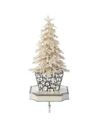 Flocked Crystal Tree Stocking Holder by   