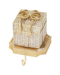 Crystal Pave Gift Box Stocking Holder by   