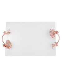 Rose Gold Botanica Glass Tray by   