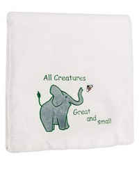 All Creatures With Elephant White Baby Blanket by   