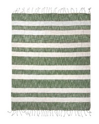 Cotton Stripe Throw 50 X 60 Green by   