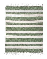 Cotton Stripe Throw 50 X 60 Green by   