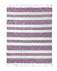 Cotton Stripe Throw 50 X 60 Lavender by   