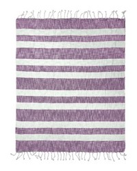 Cotton Stripe Throw 50 X 60 Lavender by   