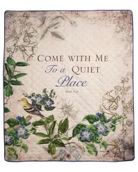 Come With Me To A Quiet Place 50 X 60 Quilt by   