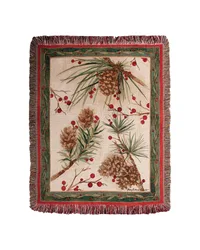 Berries And Pine 50x60 Tapestry Throw by   