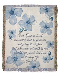 For God So Loved The World  50x60 Tap Throw by   