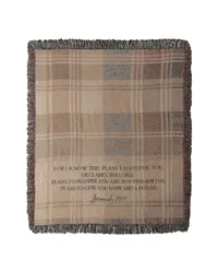 For I Know The Plans Plaid 50x60 Tapestry Throw by   
