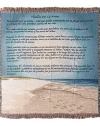 Footprints In The Sand - Hispanic 50x60 Tapestery Throw by   